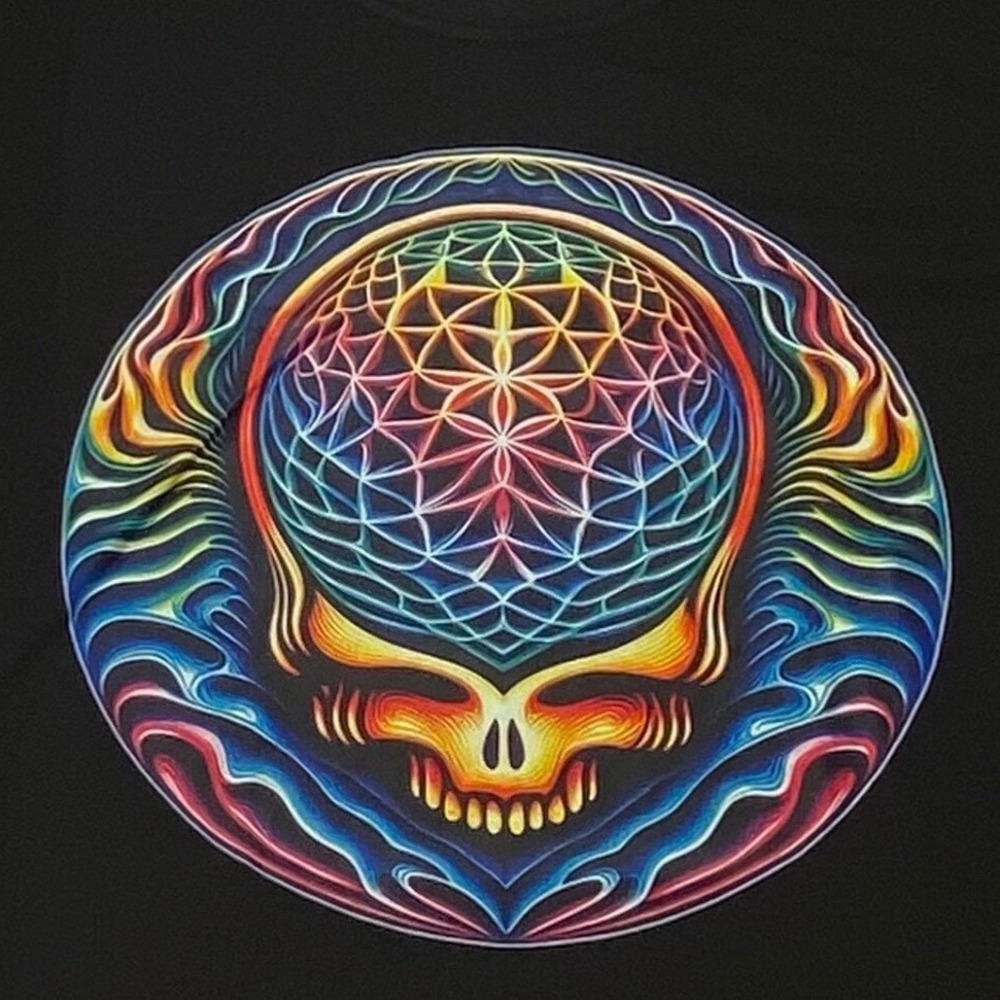 Grateful Dead T-Shirt Steal Your Face Men's XL Black‎ Psychedelic Skull New NWT